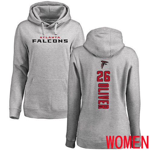Atlanta Falcons Ash Women Isaiah Oliver Backer NFL Football #26 Pullover Hoodie Sweatshirts